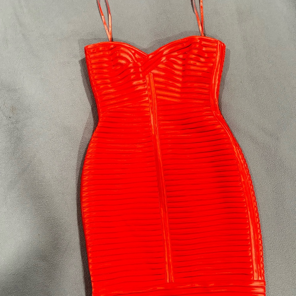 BCBGMaxAzria LiLLIE Color: Coral Reef Bodycon Cocktail Dress